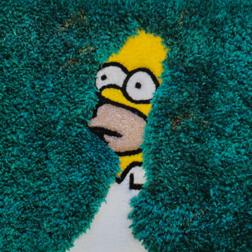 alfombra homer simpsons arbustos 3d