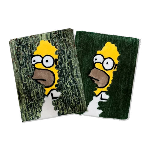 homer en los arbustos alfombra los simpsons