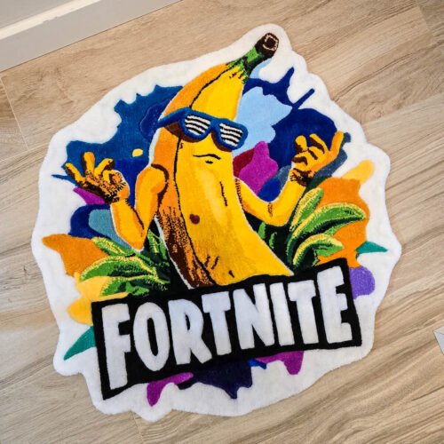 Alfombra personalizada Fortnite Peely con gafas, hecha a mano