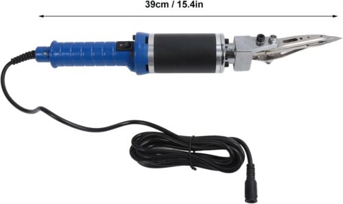 Tijera eléctrica perfilado tufting con mango azul y cable