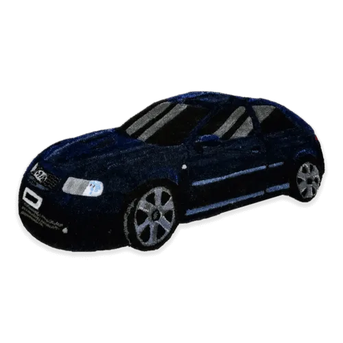 Alfombra personalizada coche hecha a mano con técnica tufting