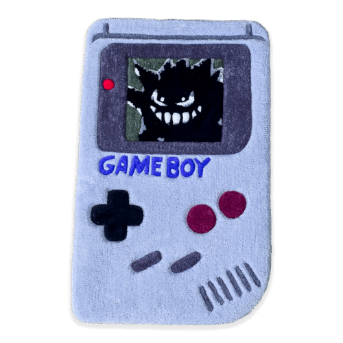 Alfombra personalizada Game Boy Gengar hecha a mano con tufting – diseño retro