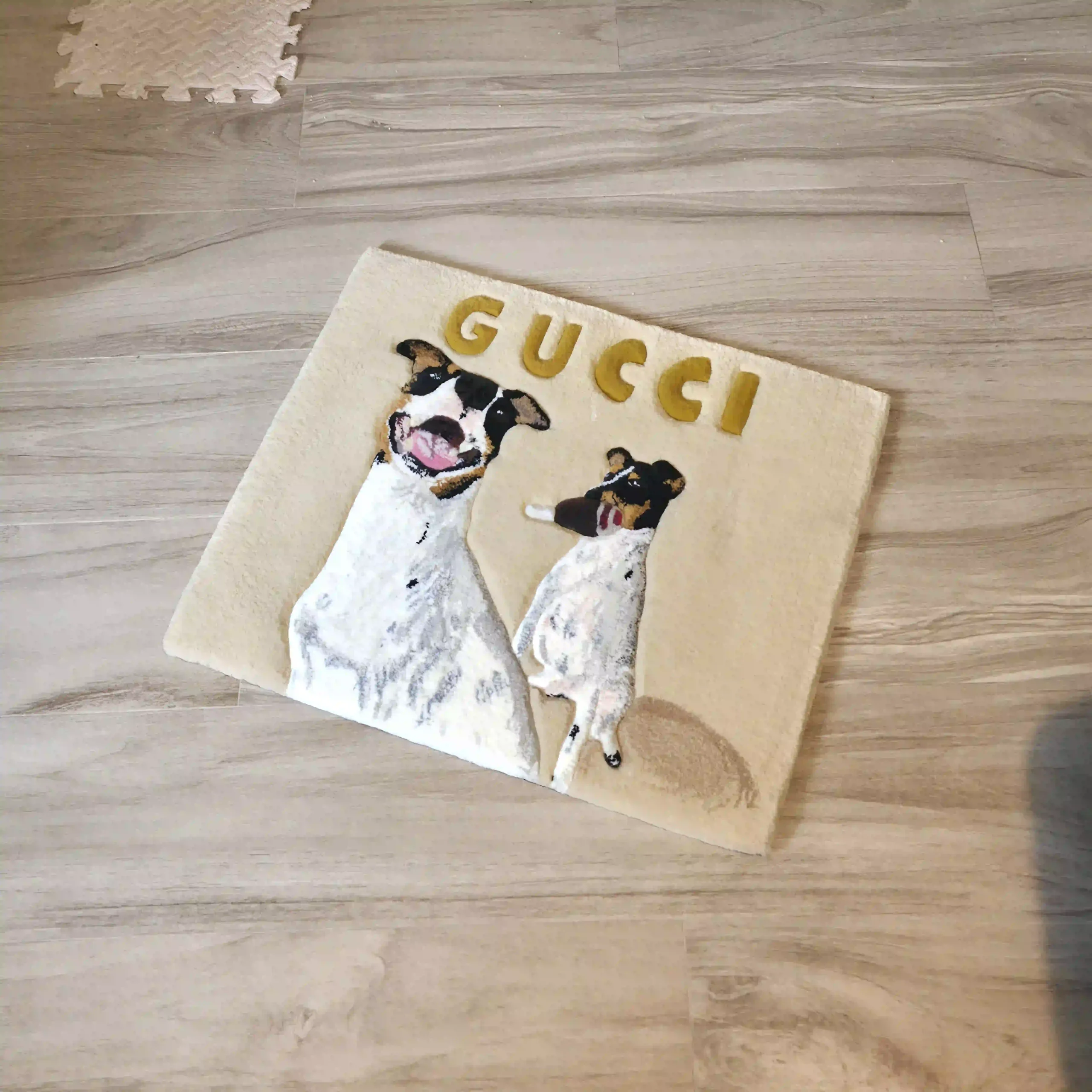 Alfombra retrato perro realista estilo premium